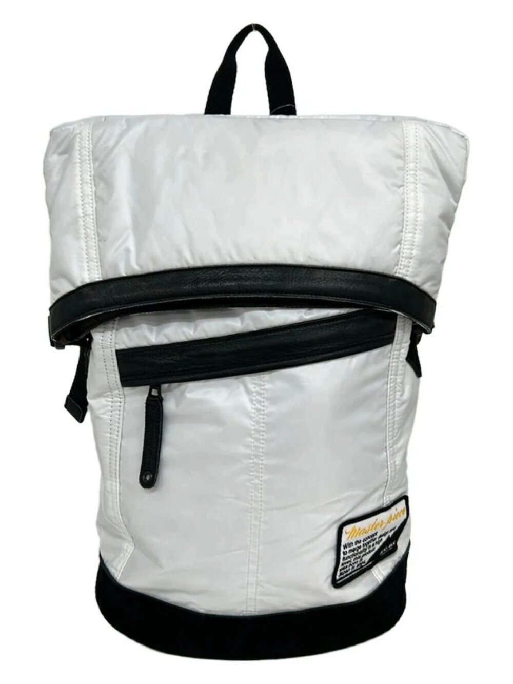 MASTER-PIECE White Black Nylon Suede Leather Backpack